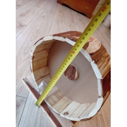 Kołowrotek karuzela drewniana dla chomika myszy gryzoni XL 28cm  wyłożony korkiem