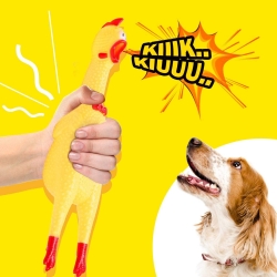 Zabawka gumowa KURCZAK dla psa piszcząca 32 cm
