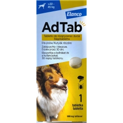 Adtab tabletka na pchły kleszcze dla psa 22-45 kg do rozgryzania i żucia