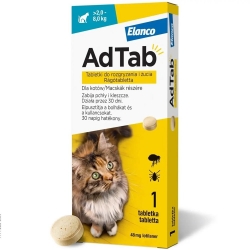 Adtab tabletka na pchły kleszcze dla kota 2-8 kg smakowa